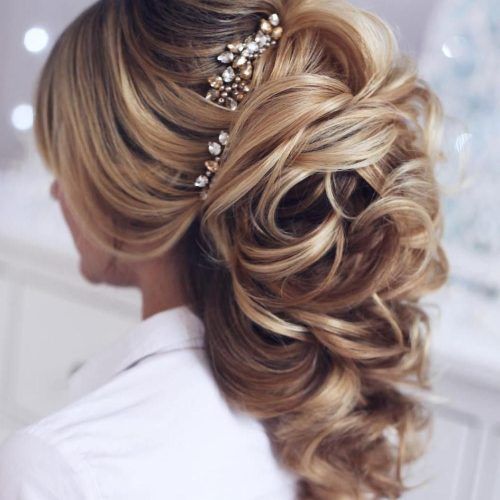 Crown Braid, Bouffant And Headpiece Bridal Hairstyles (Photo 7 of 20)