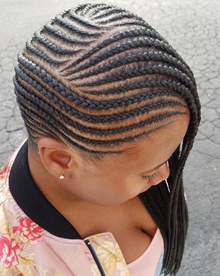 15 Photos Dynamic Side-swept Cornrows Hairstyles