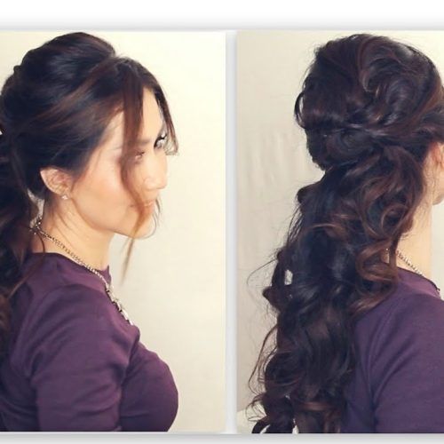 Curly Half-Updo With Ponytail Braids (Photo 12 of 20)