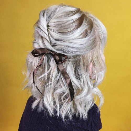 Easy Cute Gray Half Updo Hairstyles For Wedding (Photo 5 of 20)