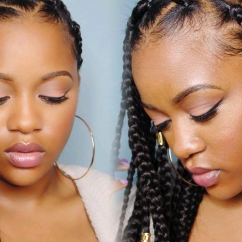 Bold Triangle Parted Box Braids (Photo 3 of 15)