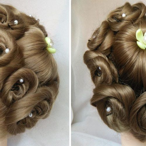 Floral Bun Updo Hairstyles (Photo 8 of 20)