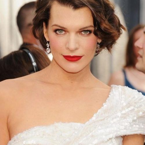 Milla Jovovich Curly Short Cropped Bob Hairstyles (Photo 12 of 15)