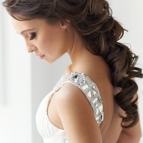 Over One Shoulder Wedding Hairstyles (Photo 3 of 15)