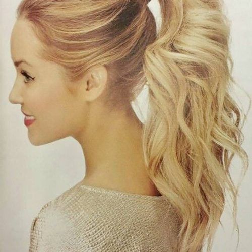 Blonde Ponytail Hairstyles With Beach Waves (Photo 9 of 20)