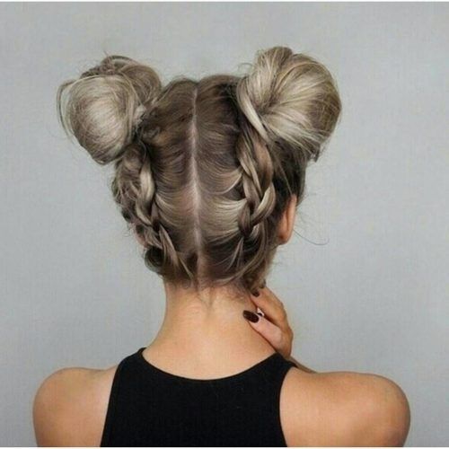 Braided Space Buns Updo Hairstyles (Photo 18 of 20)