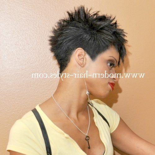 Choppy Asymmetrical Black Pixie Haircuts (Photo 6 of 15)