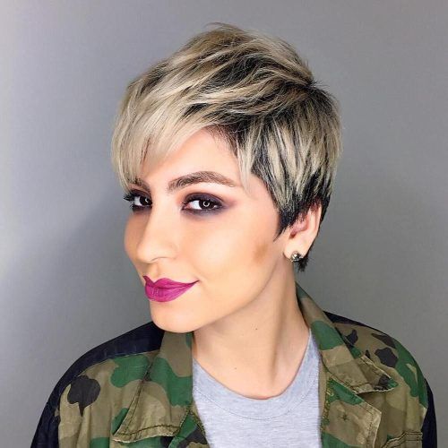 Dark Pixie Haircuts With Blonde Highlights (Photo 4 of 20)