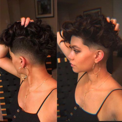 Feminine Curls With Mohawk Haircuts (Photo 1 of 20)
