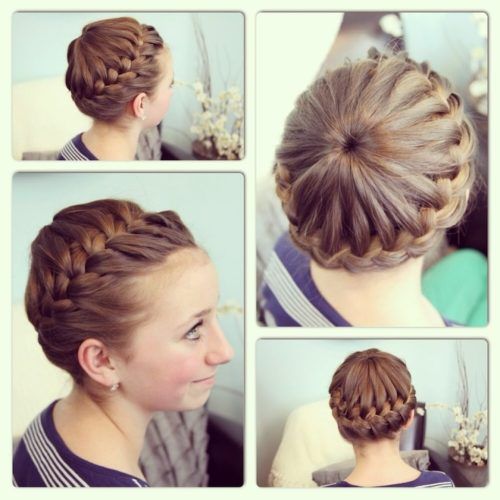 French Braid Crown And Bun Updo (Photo 13 of 15)