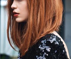 20 Inspirations Ginger Highlights Ponytail Hairstyles with Side Bangs