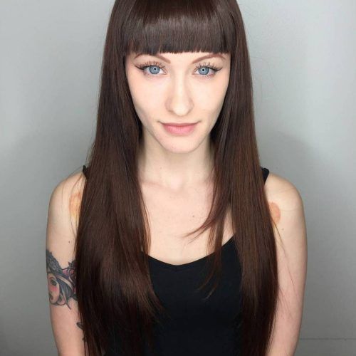 Long Hair And Blunt Bangs Hairstyles (Photo 4 of 20)