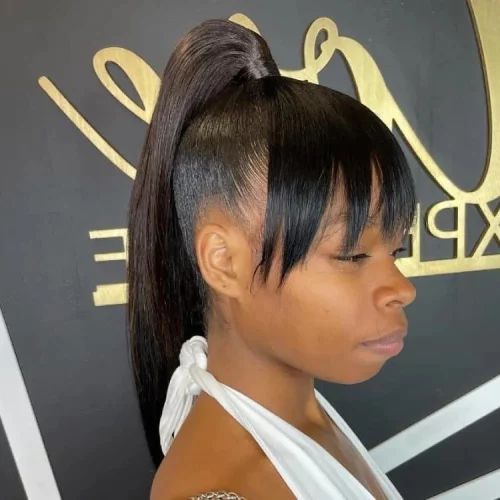 Low Pony Hairstyles With Bangs (Photo 7 of 20)