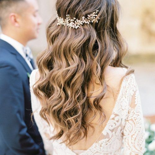Tied Back Ombre Curls Bridal Hairstyles (Photo 13 of 20)