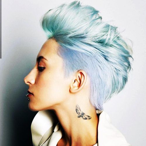 Turquoise Side-Parted Mohawk Hairstyles (Photo 15 of 20)