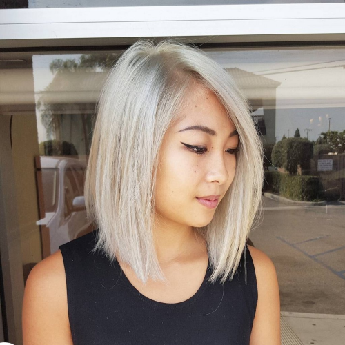 White Blunt Blonde Bob Hairstyles (Photo 7 of 20)