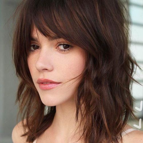 Wispy Shoulder Length Hair With Bangs (Photo 13 of 15)