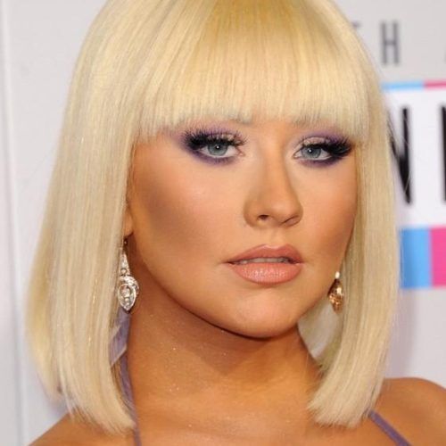 Christina Aguilera Shoulder Length Bob Hairstyles (Photo 3 of 15)