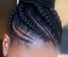 2024 Latest Cornrow Updo Hairstyles with Weave