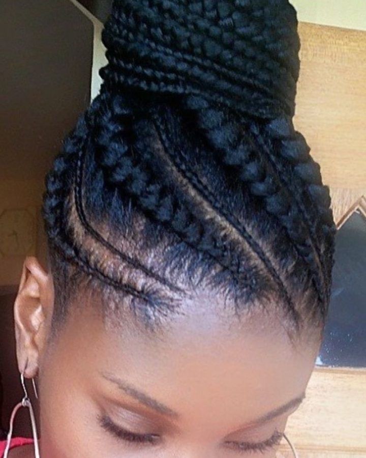 2024 Latest Cornrow Updo Hairstyles with Weave