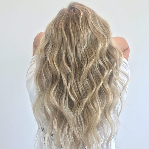 Icy Blonde Beach Waves Haircuts (Photo 19 of 20)