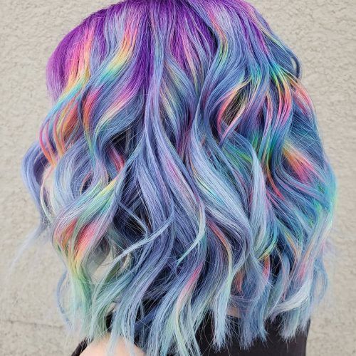 Pastel Rainbow-Colored Curls Hairstyles (Photo 11 of 20)
