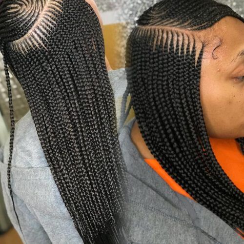 Side-Parted Loose Cornrows Braided Hairstyles (Photo 11 of 20)
