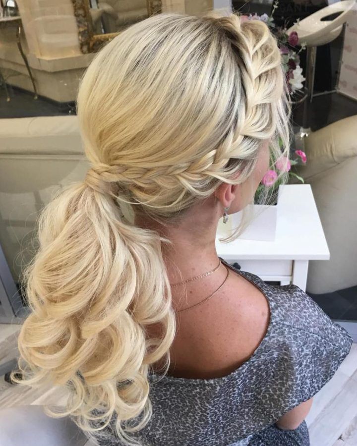Textured Side Braid and Ponytail Prom Hairstyles