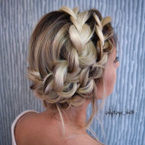 Updo Halo Braid Hairstyles (Photo 14 of 20)