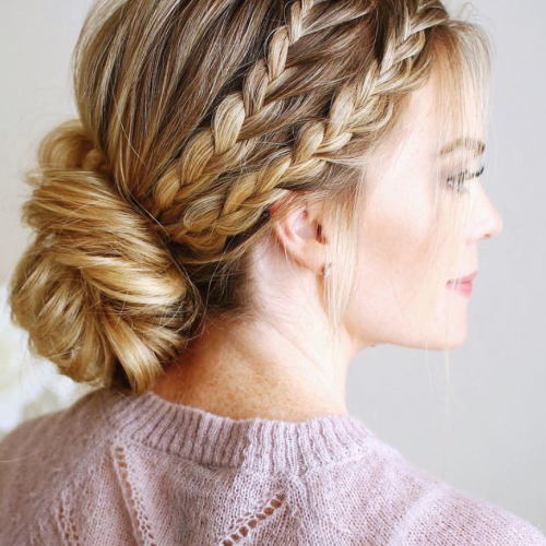 Updo Halo Braid Hairstyles (Photo 2 of 20)