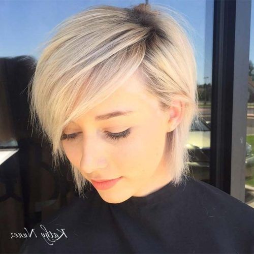Side-Parted Silver Pixie-Bob Haircuts (Photo 10 of 15)