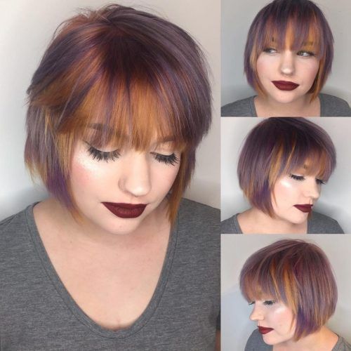 Asymmetrical Copper Feathered Bangs Hairstyles (Photo 3 of 20)