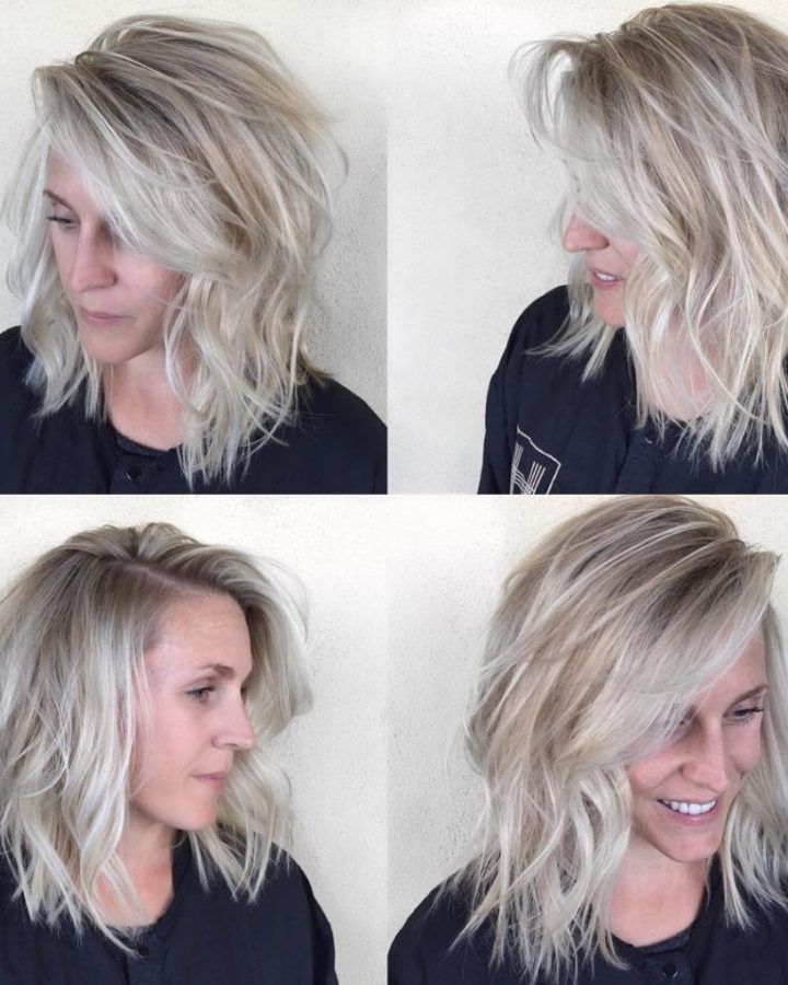 20 Best Blonde Lob Hairstyles with Sweeping Bangs