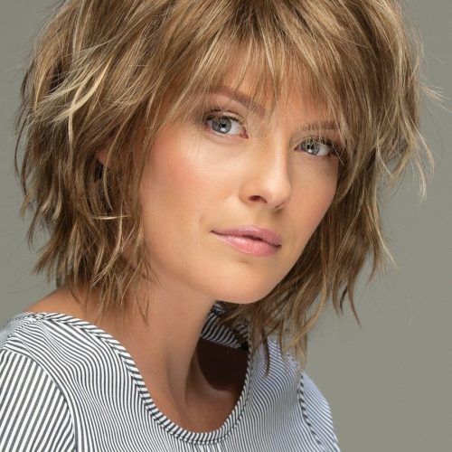 Choppy Shag Hairstyles With Short Feathered Bangs (Photo 5 of 20)