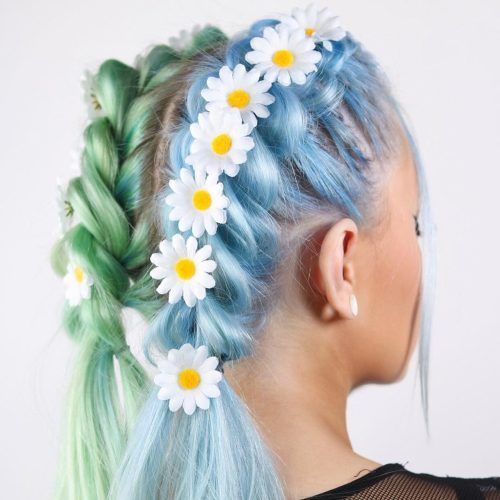 Cotton Candy Colors Blend Mermaid Braid Hairstyles (Photo 17 of 20)