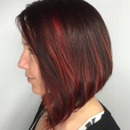 Medium Hairstyles With Red Highlights (Photo 4 of 20)