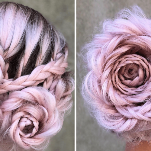 Rolled Roses Braids Hairstyles (Photo 16 of 20)