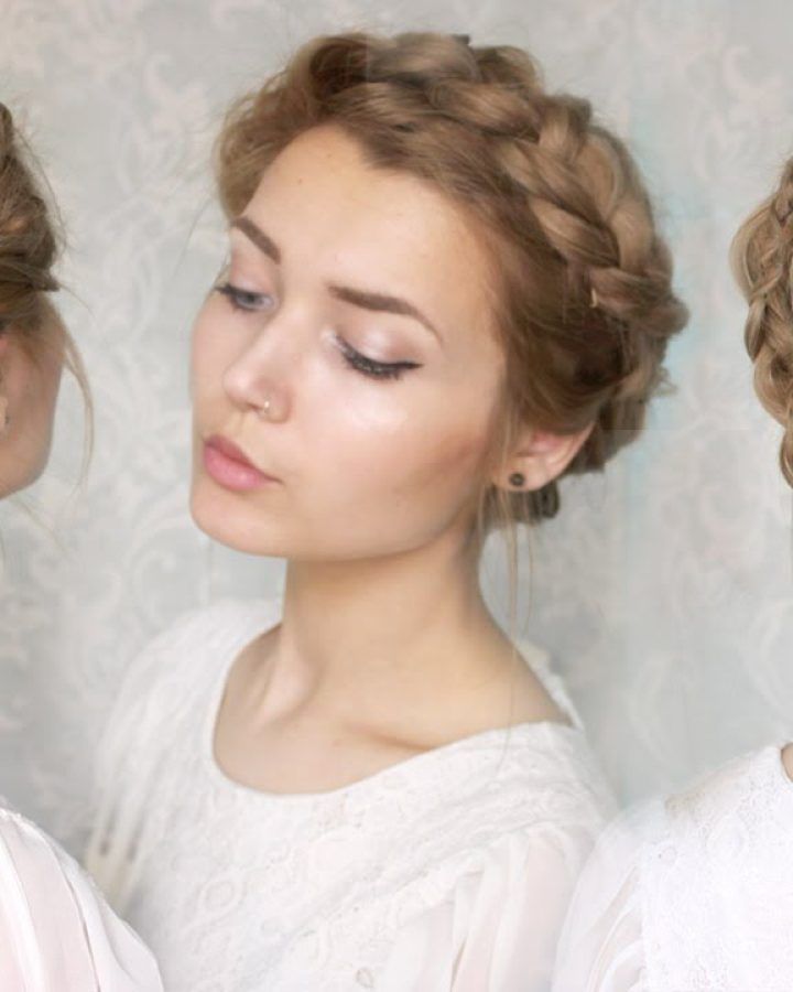 20 Best Collection of Traditional Halo Braided Hairstyles with Flowers