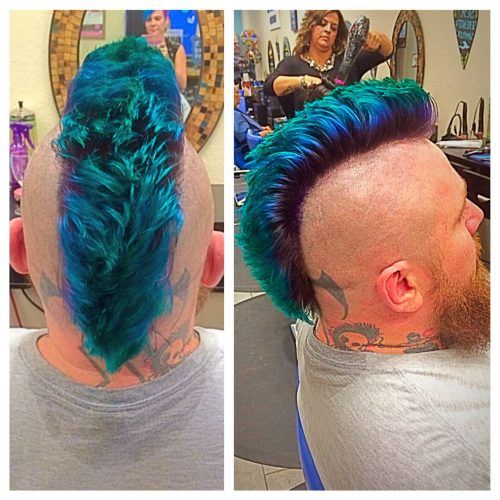 Turquoise Side-Parted Mohawk Hairstyles (Photo 4 of 20)