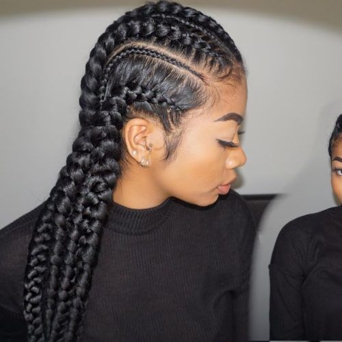 Thin And Thick Cornrows Under Braid Hairstyles (Photo 20 of 20)