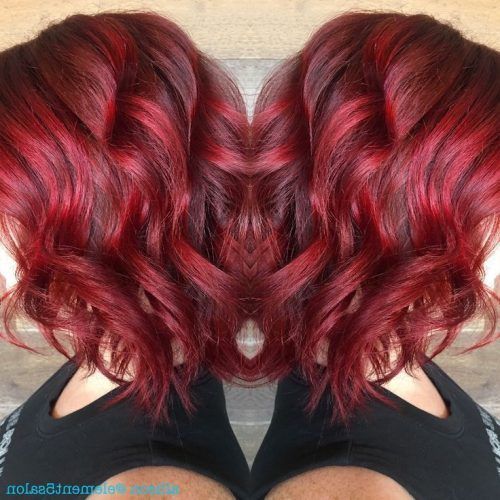 Bright Red Balayage On Short Hairstyles (Photo 20 of 20)