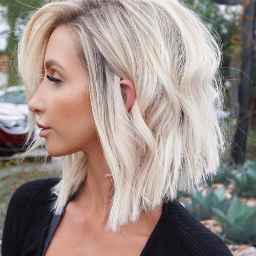 Choppy Blonde Bob Hairstyles With Messy Waves (Photo 18 of 20)