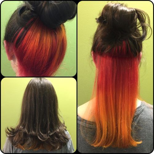 Red, Orange And Yellow Half Updo Hairstyles (Photo 3 of 20)