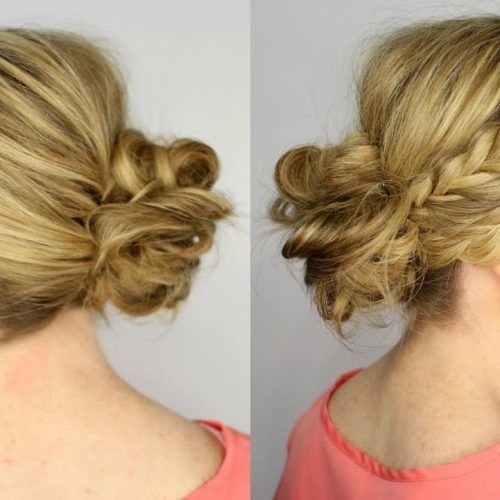 Messy Bun With French Braids (Photo 10 of 15)