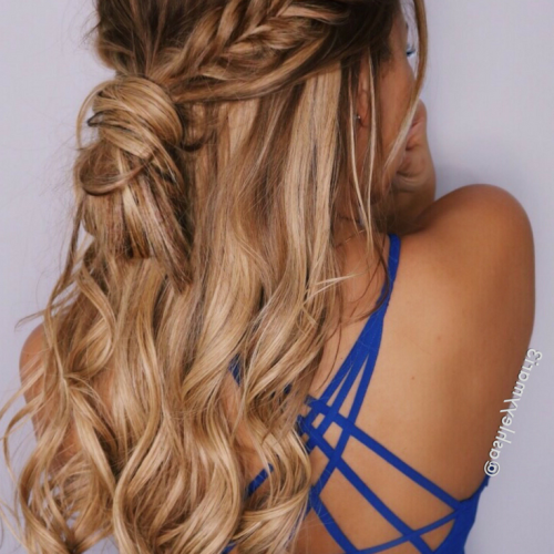 Half Up Blonde Ombre Curls Bridal Hairstyles (Photo 15 of 20)