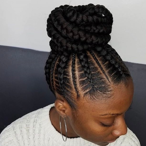 Braided Bun Updo African American Hairstyles (Photo 12 of 15)