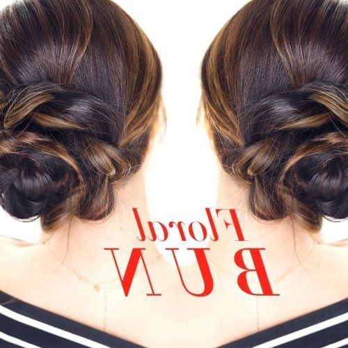 Floral Bun Updo Hairstyles (Photo 2 of 20)