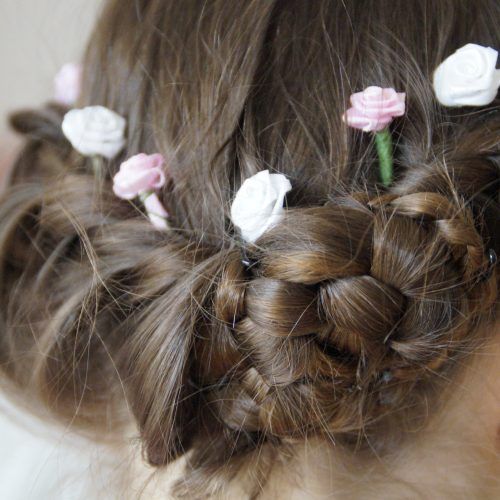 French Braids In Flower Buns (Photo 6 of 15)