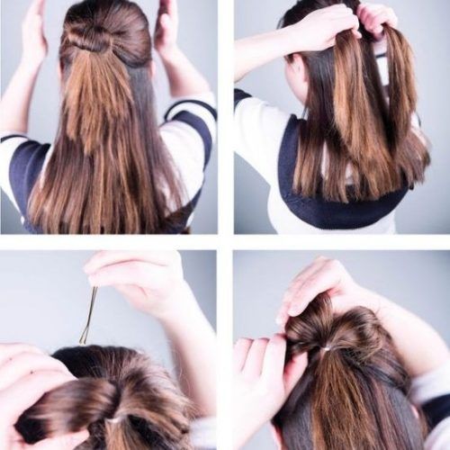 Thin Double Braids With Bold Bow (Photo 2 of 15)