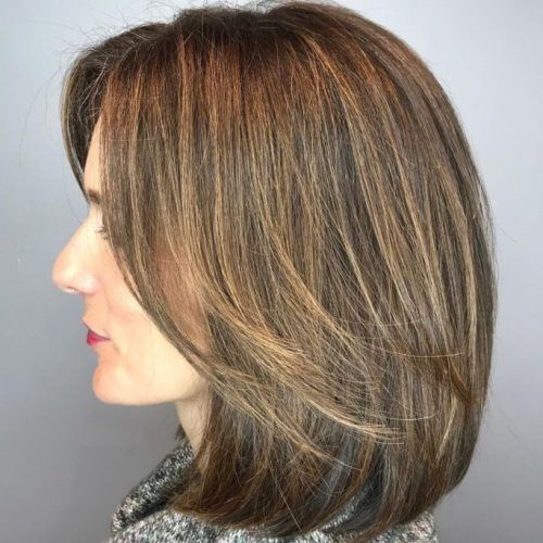 Lob Haircuts With Swoopy Face Framing Layers (Photo 1 of 20)
